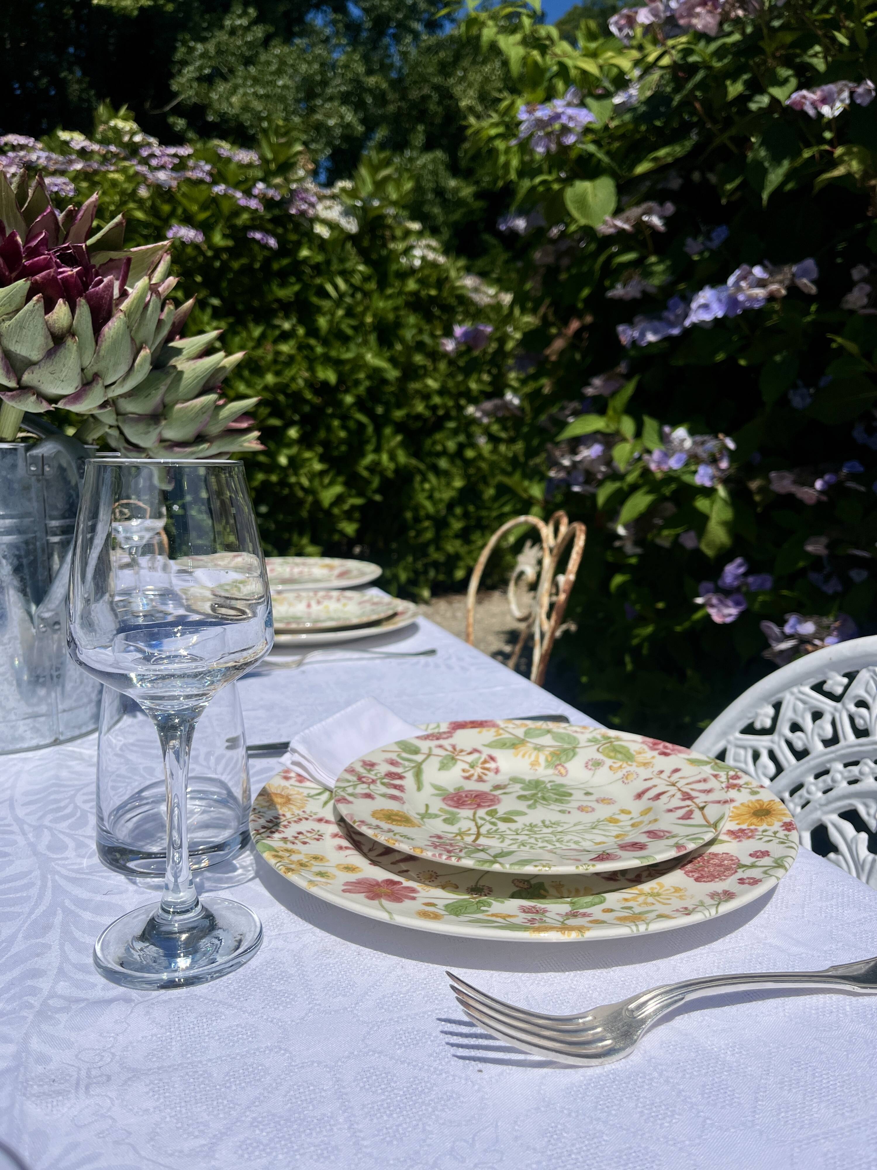 12 antique plates and 1 Royal stafford platter