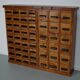 Dutch industrial apothecary cabinet in beech/pine, circa 1950s