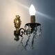 Pair of wall sconces in bronze and glass pendants from the 1970s.