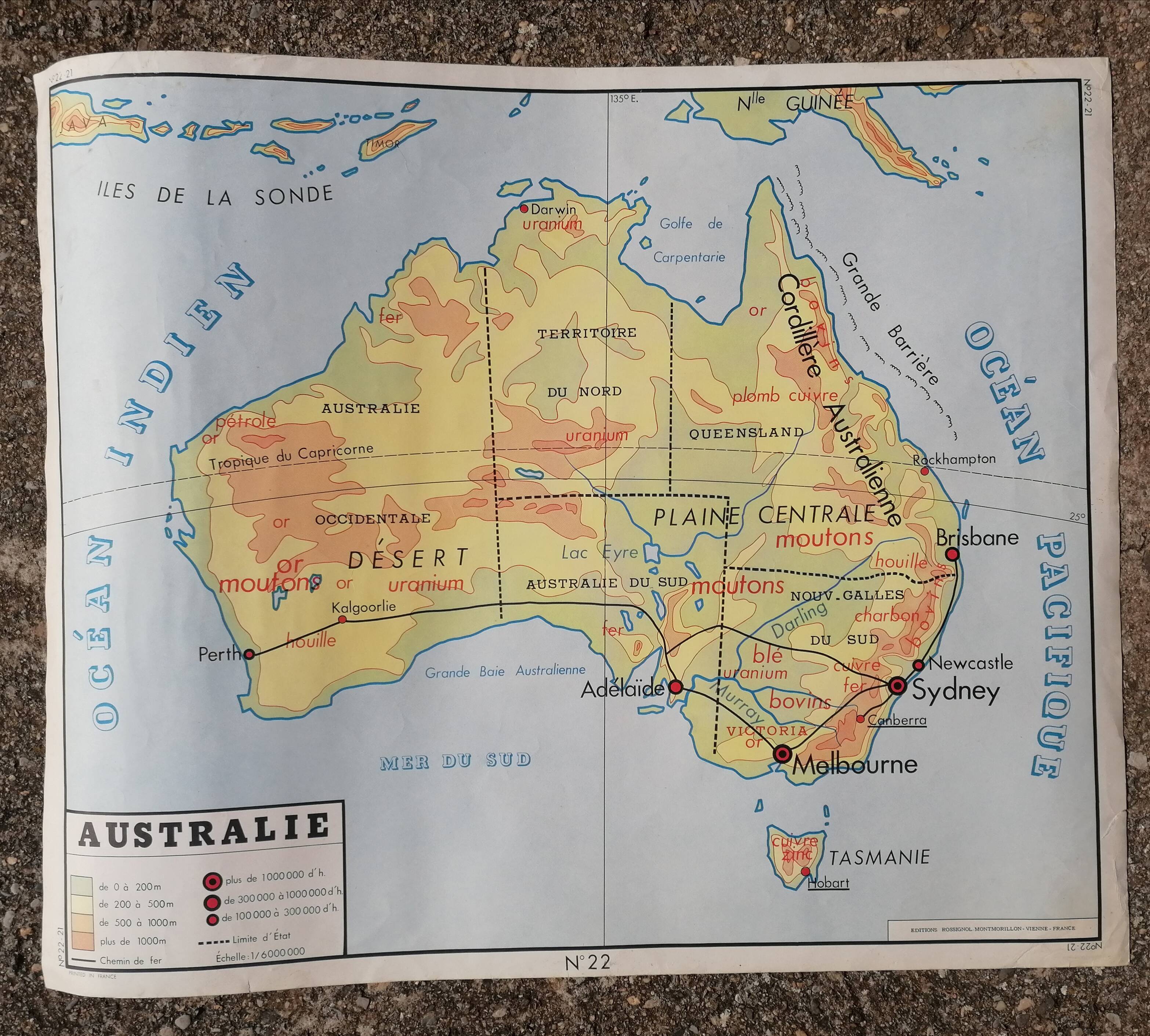 Educational poster Rossignol Australia and New World.