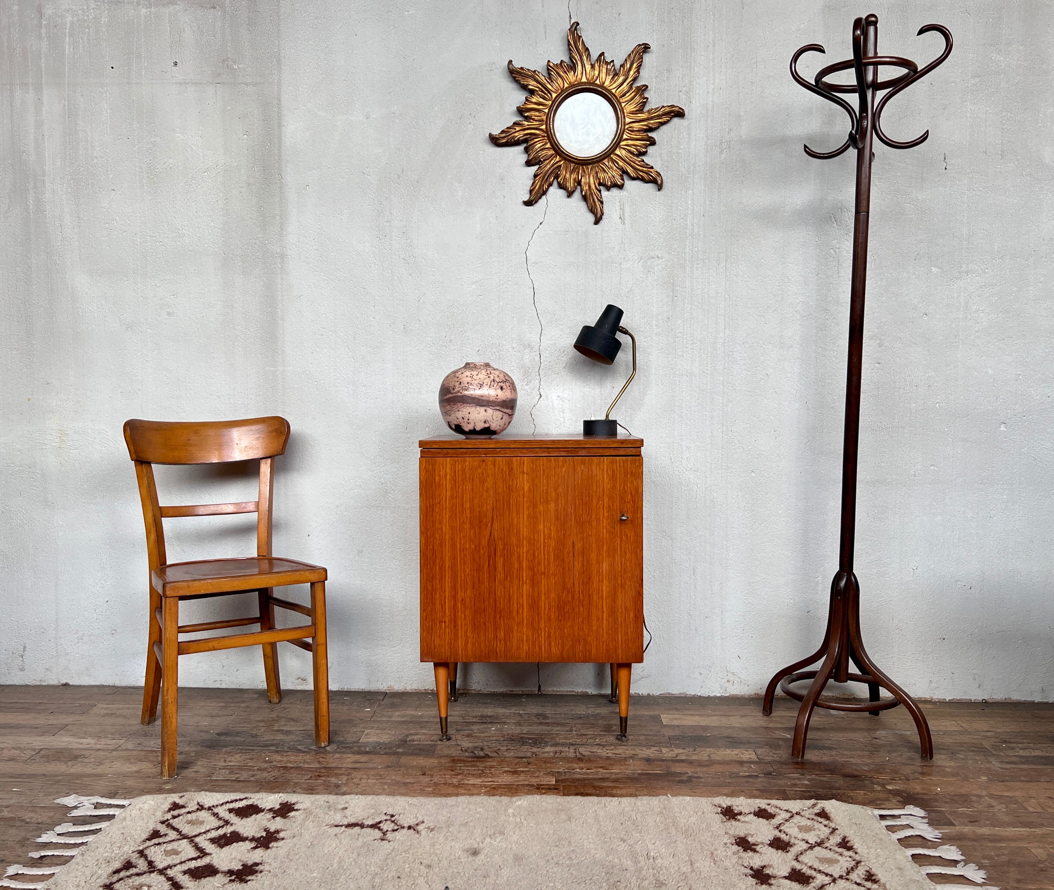 Meuble bar vintage en teck 1960