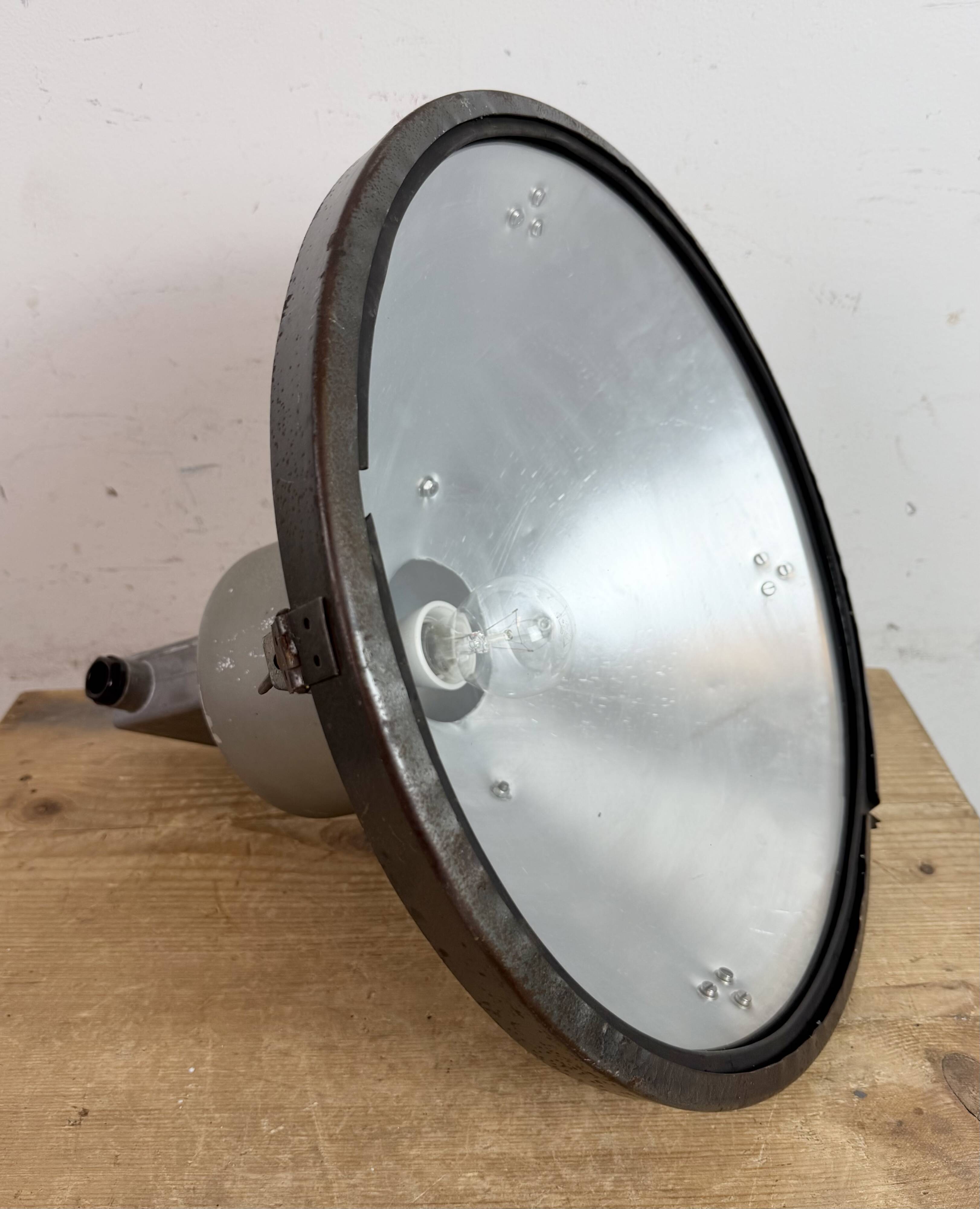 Industrial Grey Hammer Paint Pendant Lamp from Elektrosvit, 1960s