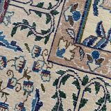 Tapis persan en laine beige fleur 200x120cm