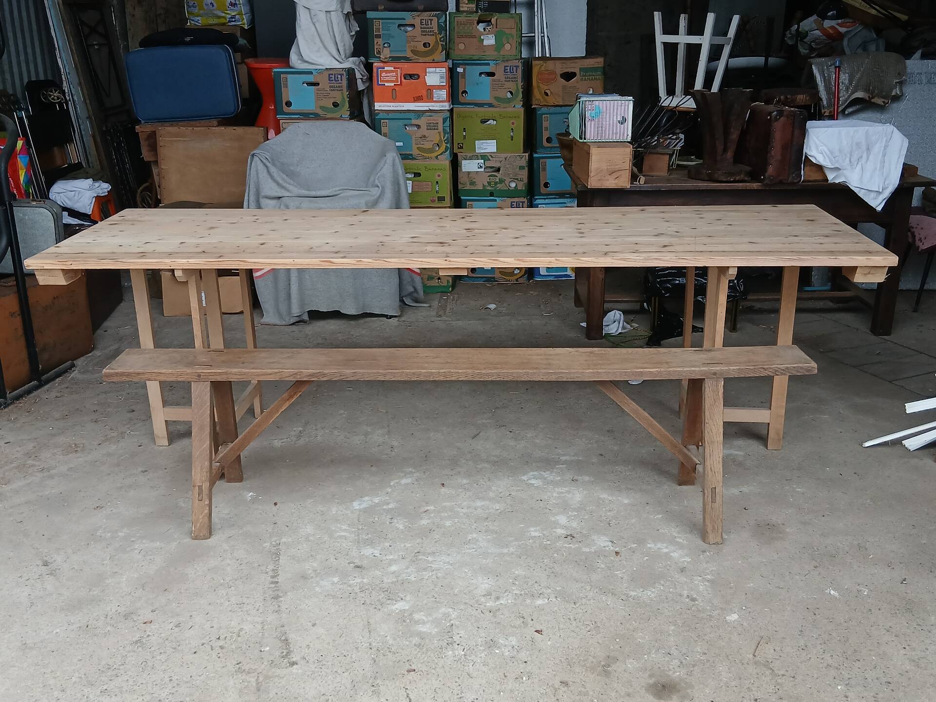 Table de ferme pliante 250 cm, 8/10 personnes