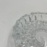 Cendrier rond en verre moulé en relief