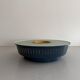 Flush-mounted metal frame with dark blue glass, Attributed to Stilnovo, 1950s, Italy.