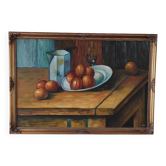 Large vintage painting - Still life after Cézanne