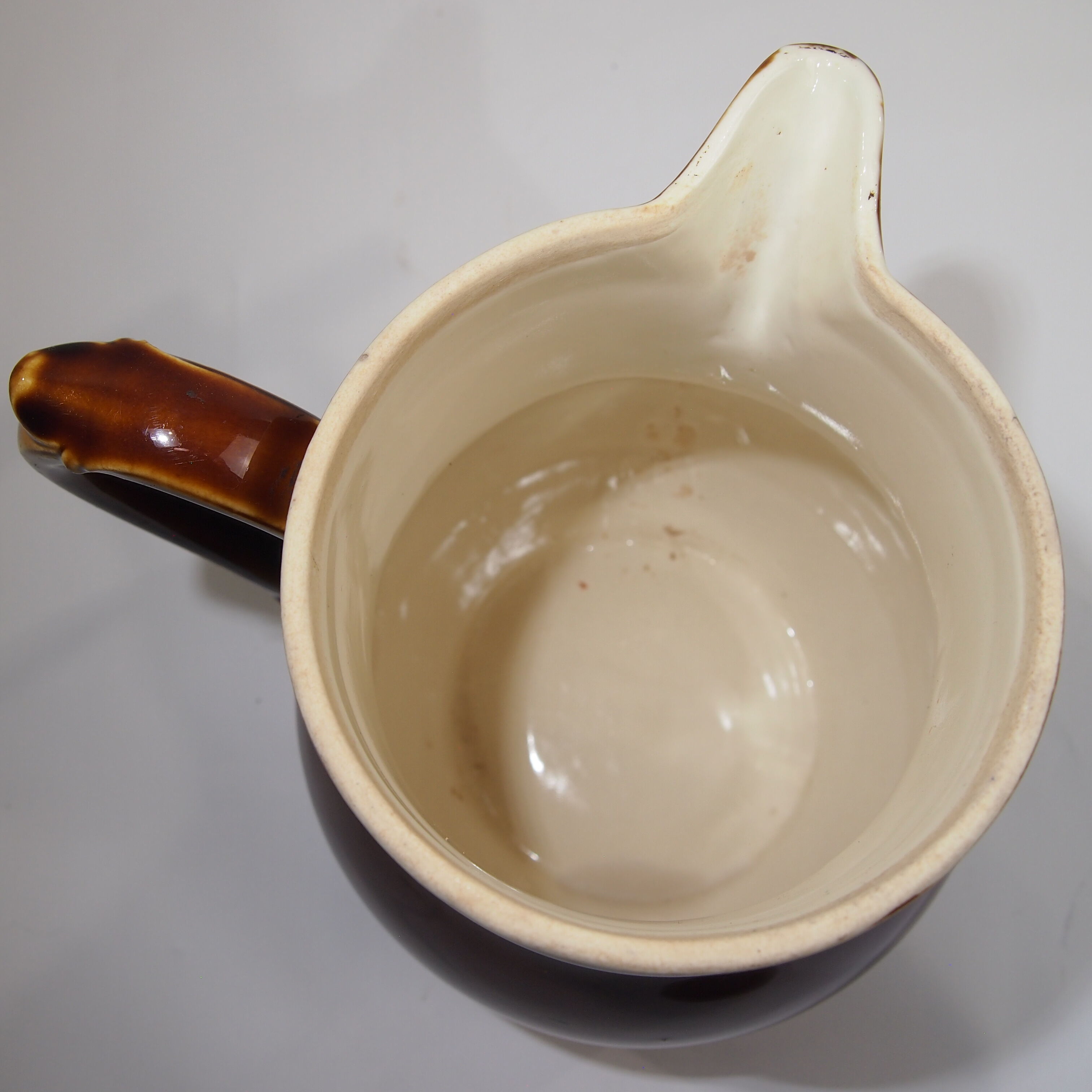 French ancient sandstone pitcher/crucing pitcher with ochre enamel