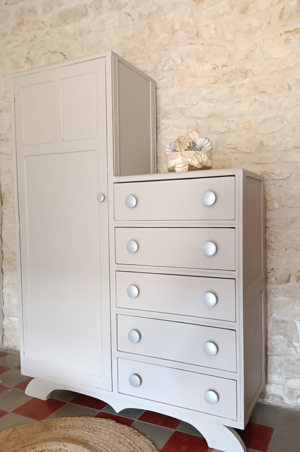 Vintage asymmetrical wardrobe