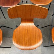 Mid-Century stackable chairs model 3103 Hammer by Arne Jacobsen for Fritz Hansen, Denmark, 1960s, set of 7.