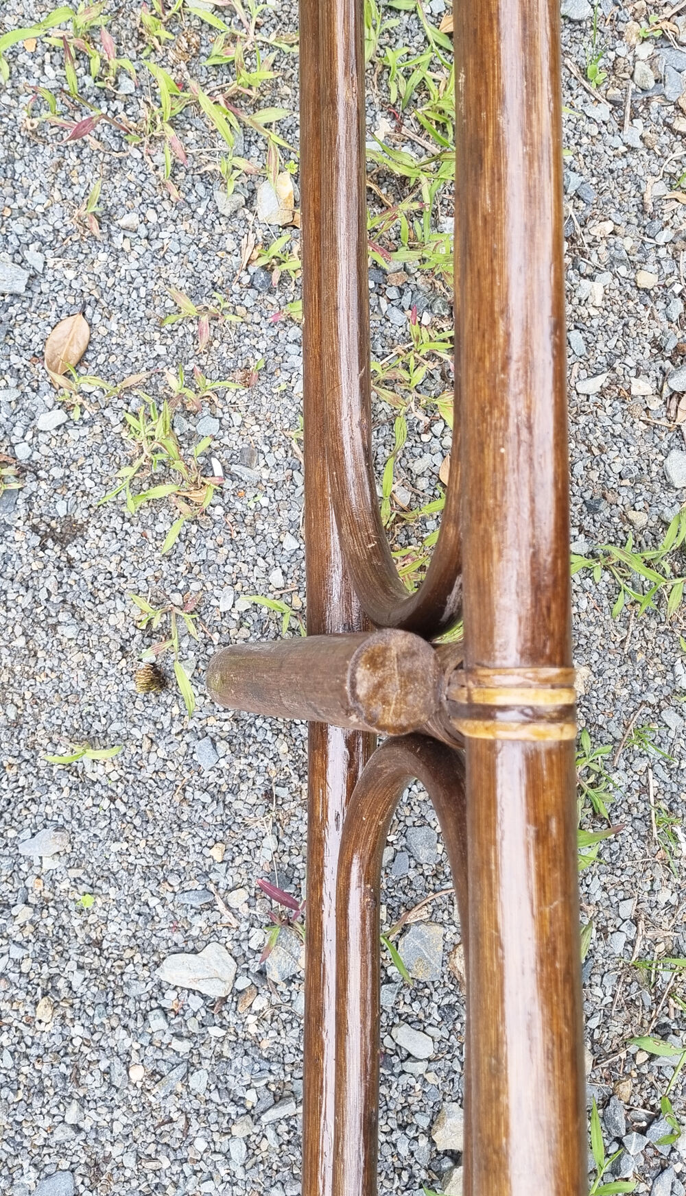 Double bed bamboo and rattan, vintage, 60s