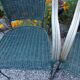 Duo de fauteuils anciens en fer forgé et osier