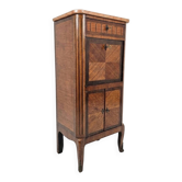 Louis XV style secretary with marquetry and marble top.