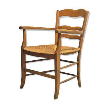 Vintage 1930s armchair in solid wood scultpé