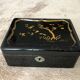 Old black lacquered jewelry box/box with gold Asian décor