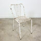 Set of three vintage industrial metal bistro chairs by Rene malaval