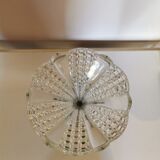 Art Deco vase chalice shape in silver metal and cut glass