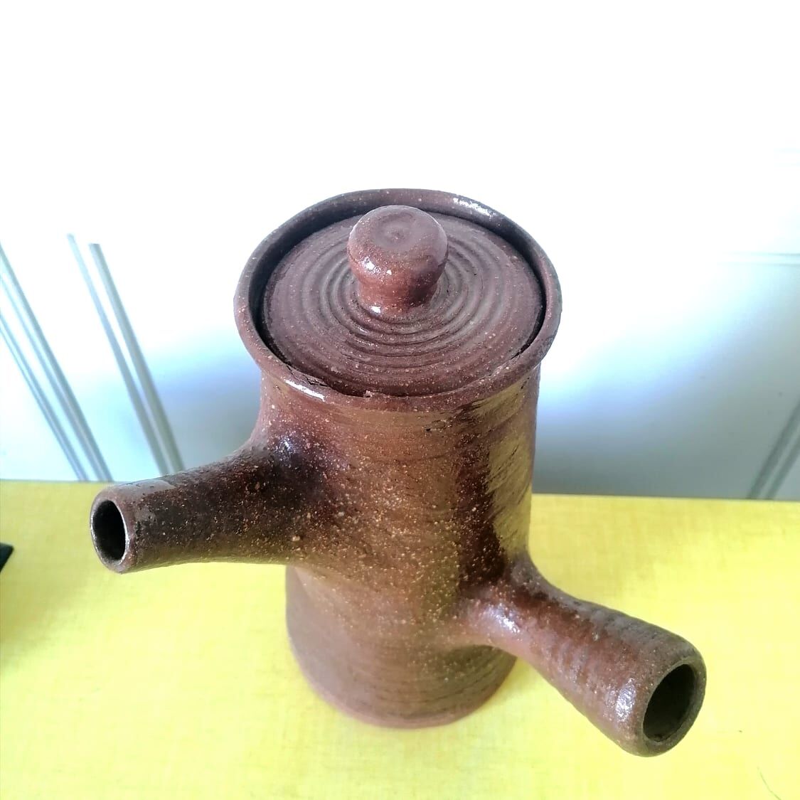 Teapot signed in terracotta 1960s