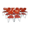 Lot de 12 chaises empilables Aluflex par Armin Wirth, Ph. Zieringer Suisse