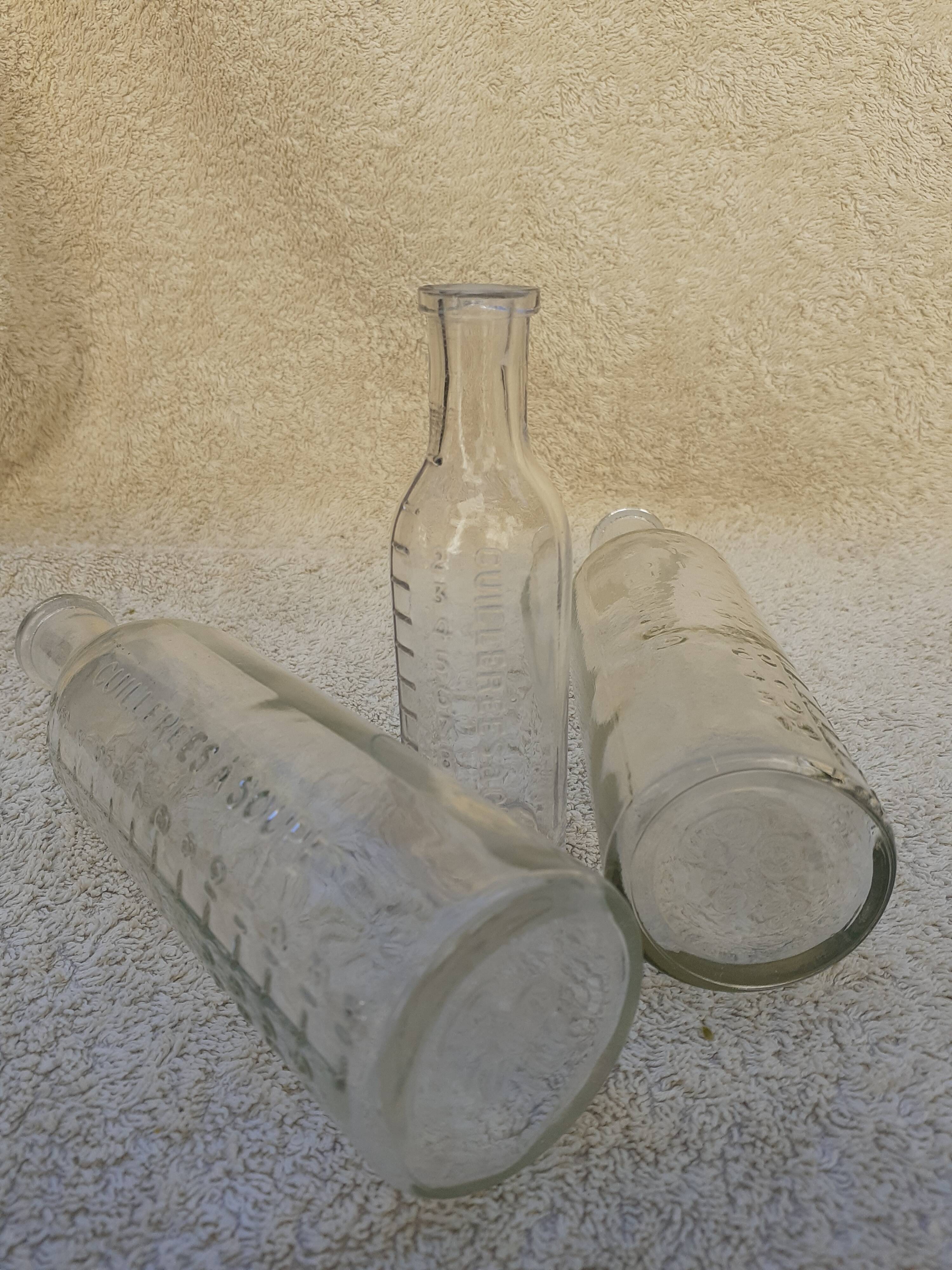 3 Vintage Apothecary Vials