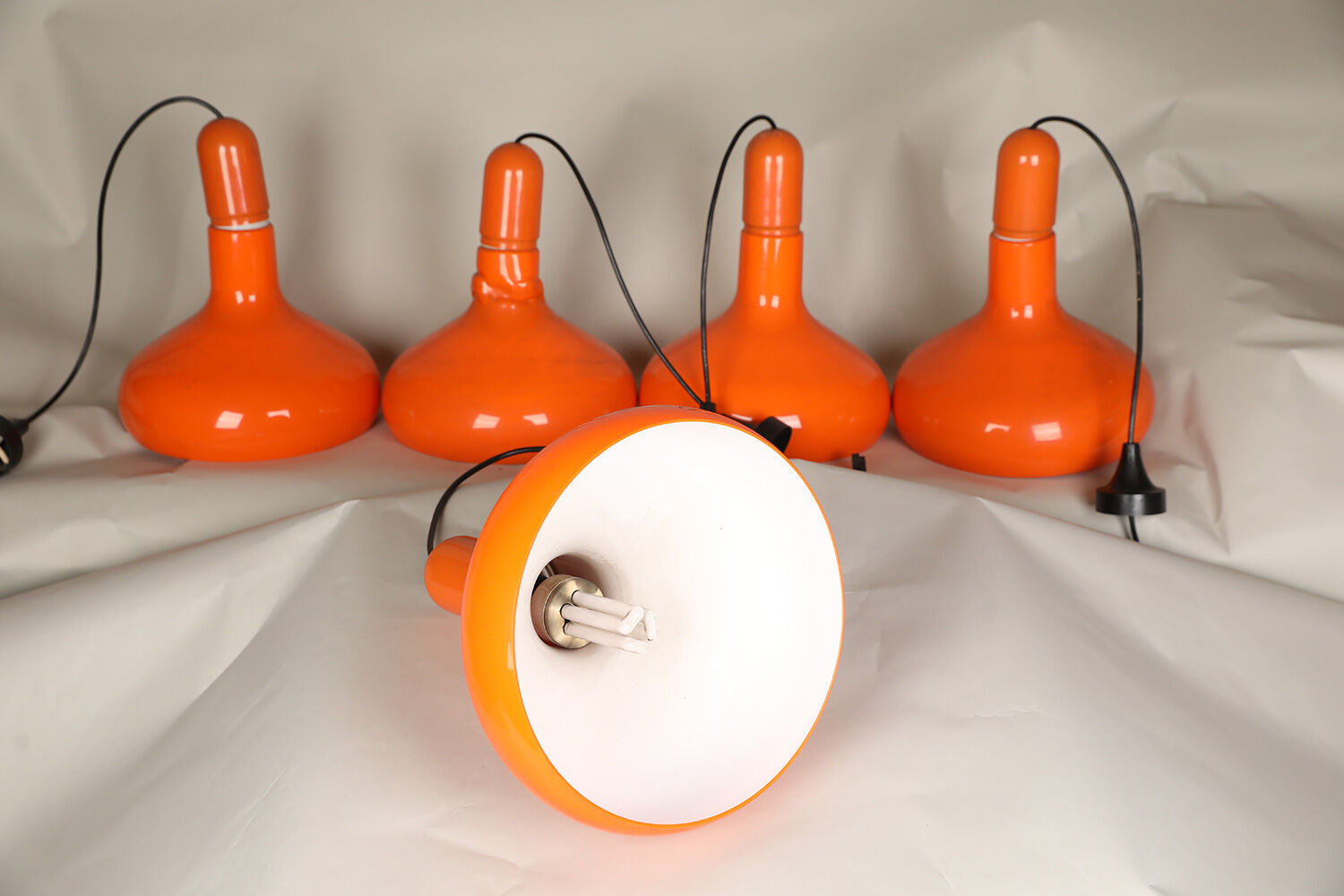 5 orange suspensions by Staff Germany 1970s