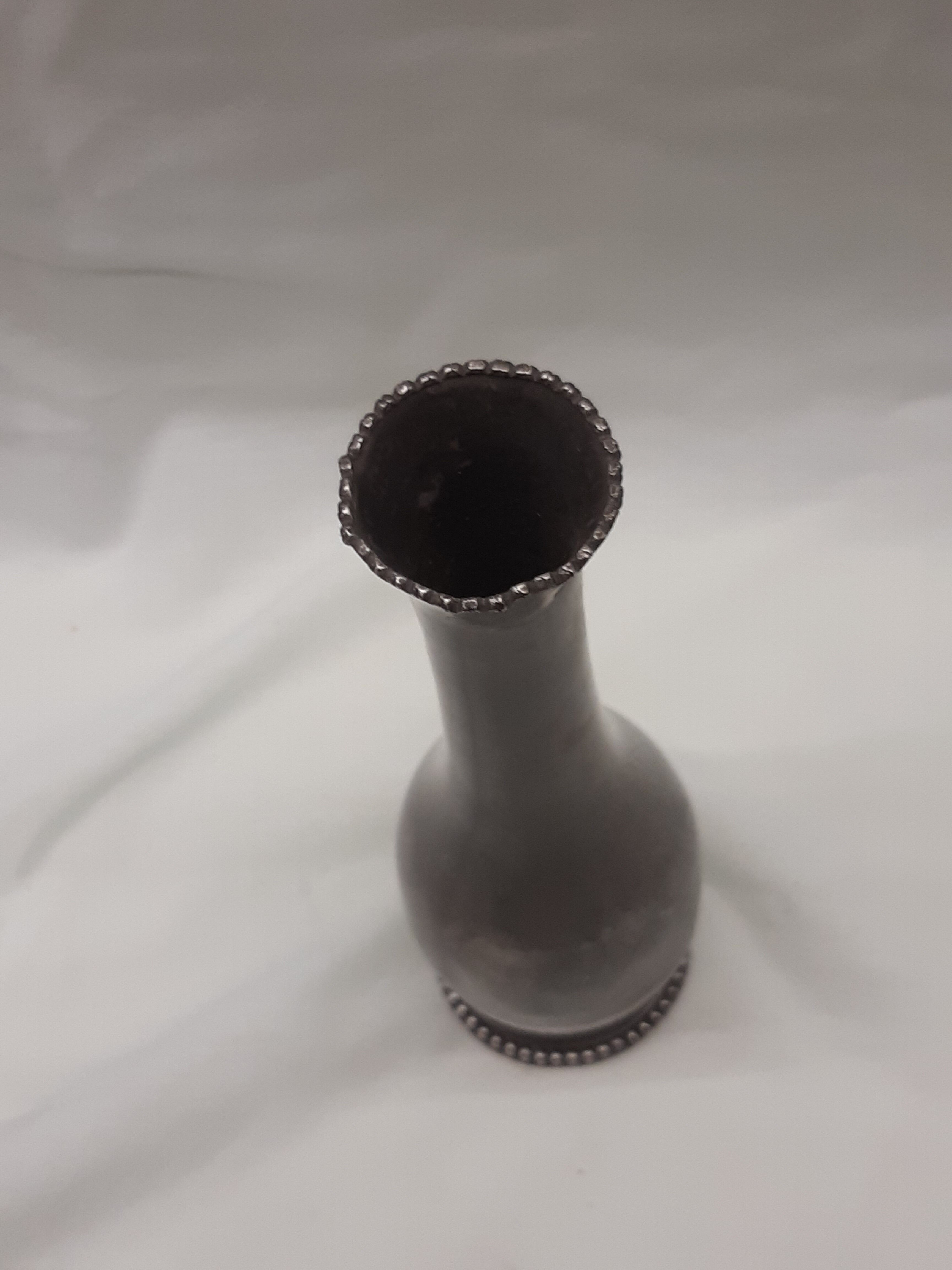 Small pewter soliflore vase