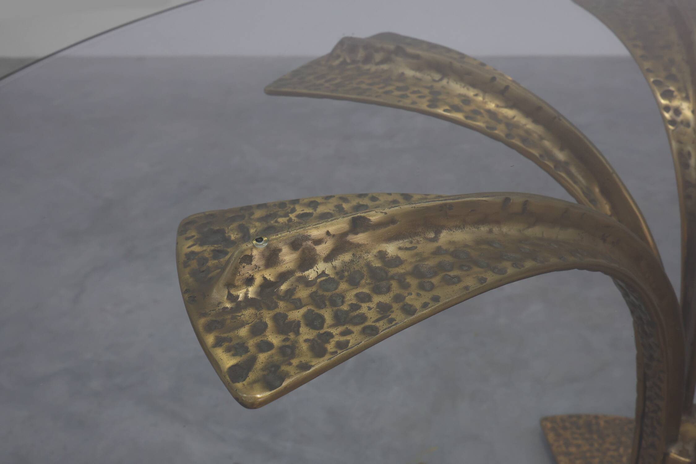 Hammered Bronze Table by Luciano Frigerio for Frigerio di Desio, Italy ca.