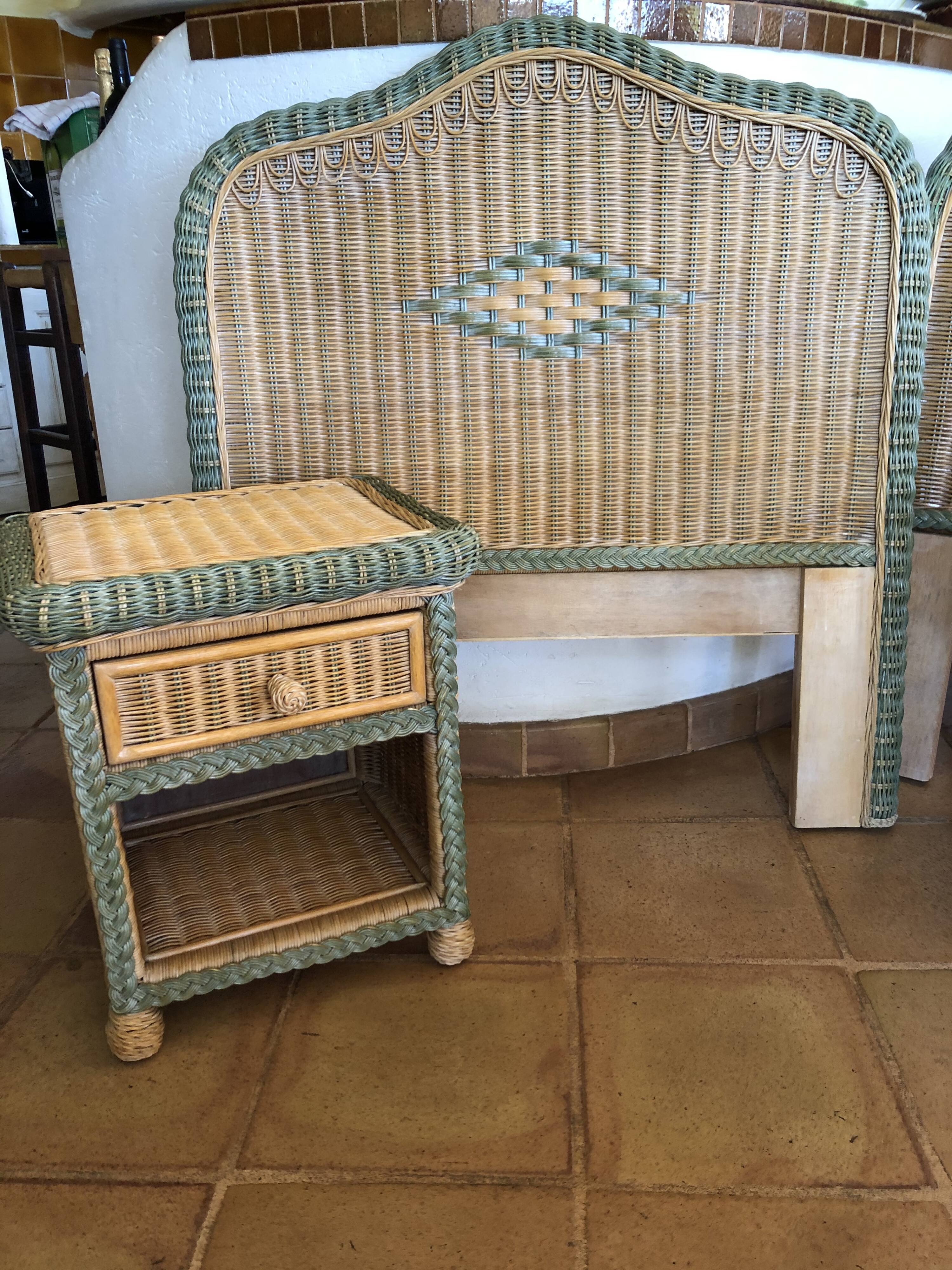 Headboard and bedside table