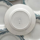 6 antique ironstone dinner plates "Lucy" Saint Amand