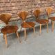 Set of 4 Norman Cherner chairs for Plycraft USA in teak, 1960s