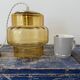 Vintage suspension lamp in electrified amber glass to nine