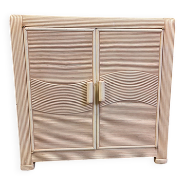 Cabinet en roseau vintage, années 1970