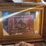 Miroir classique recouvert de feuilles d'or, 162x122 cm