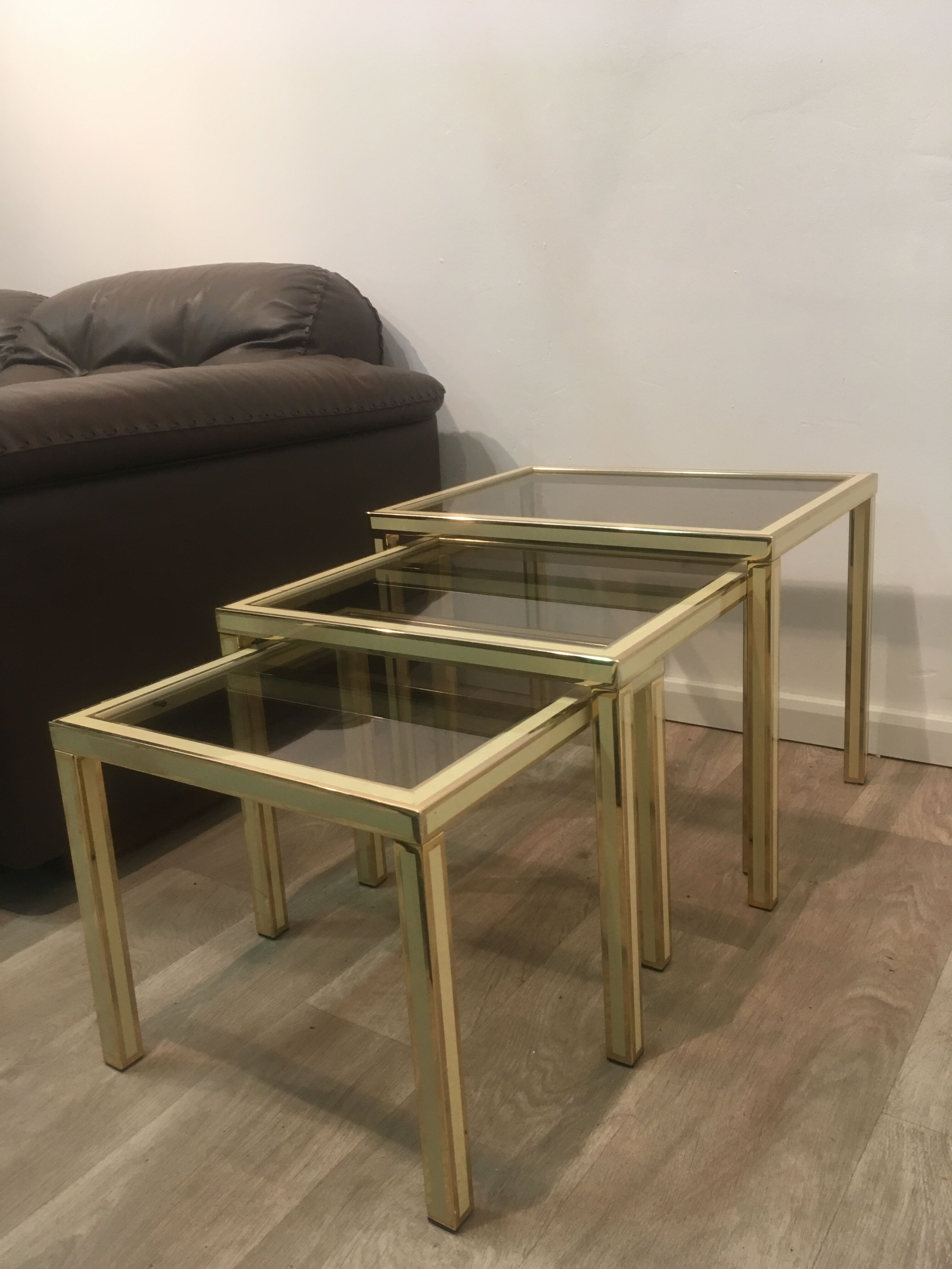 3 pull out tables by Jean-Claude Mahey 1970