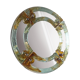 Venetian round mirror in amber murano glass by Mazzega 1960s
