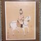 China circa 1900: Oil painting on silk "The Horseman"