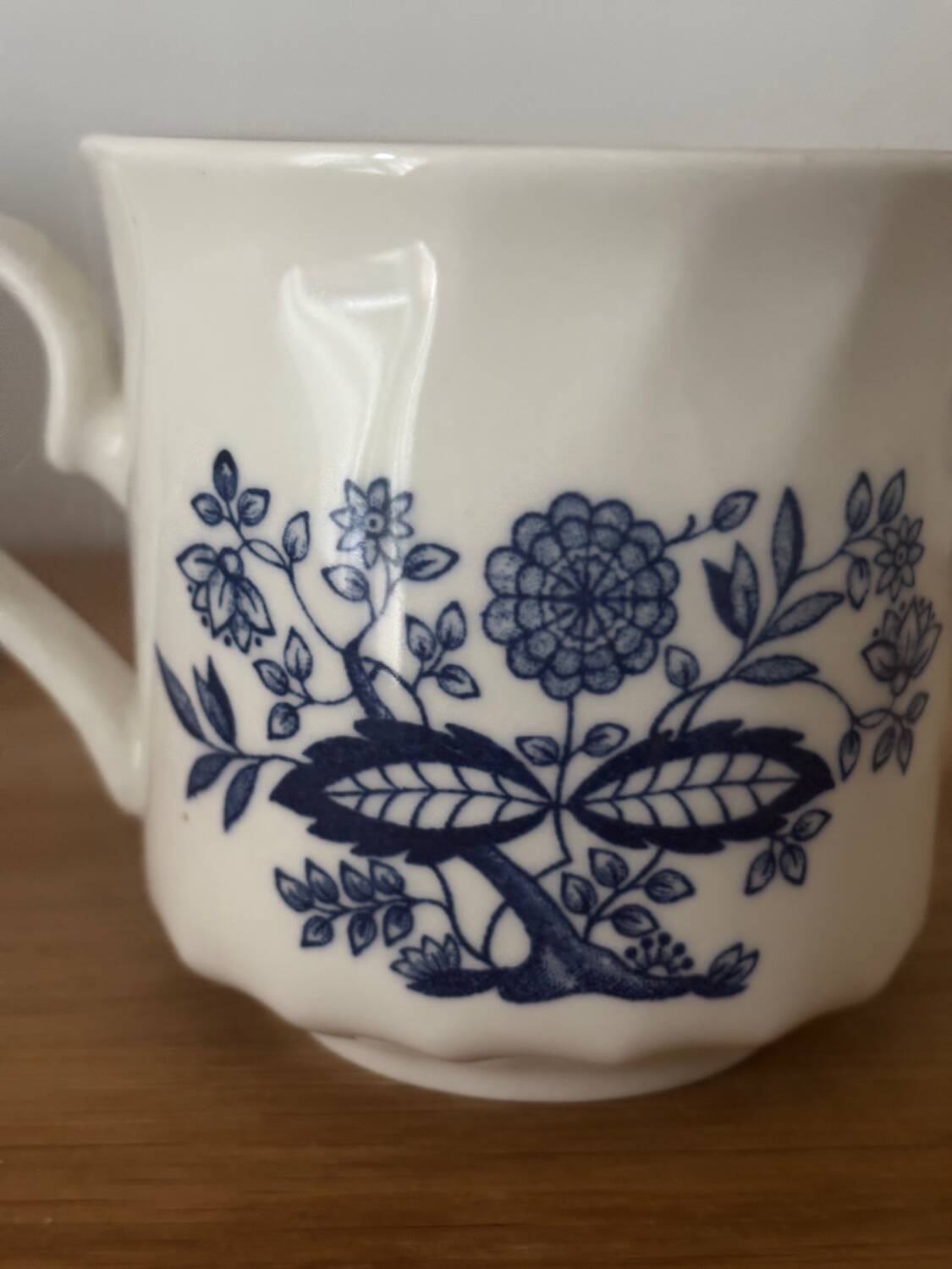 Vintage set of 6 Royal Wessex English blue flower cups and saucers