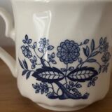 Vintage set of 6 Royal Wessex English blue flower cups and saucers