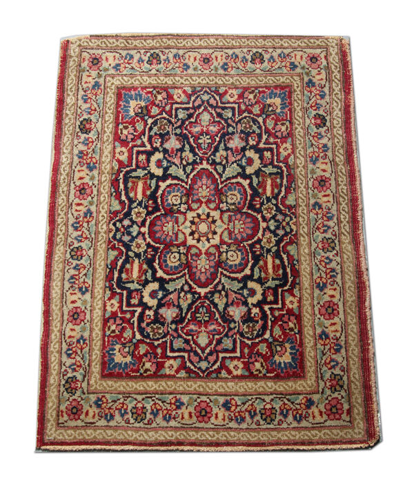 tapis antique de secteur persan, tapis fait main de Khorassan 65x86cm