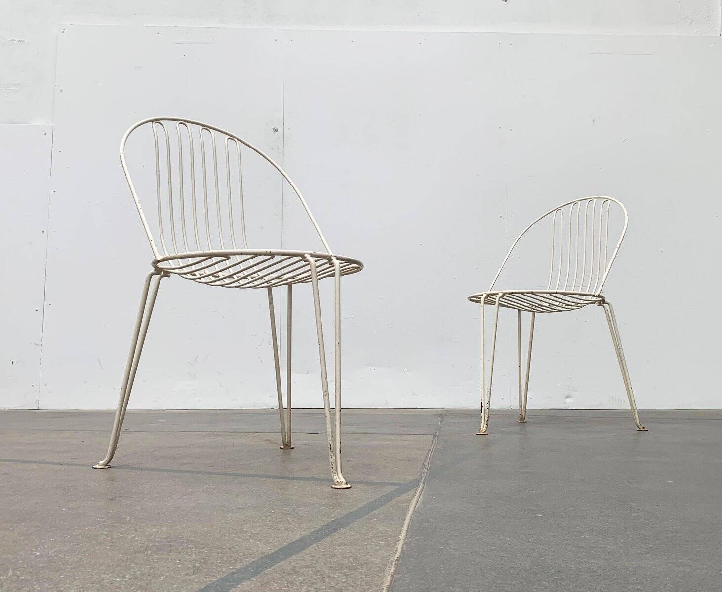 Set of 2 mid-century German metal garden chairs by Mauser Werke Waldeck
