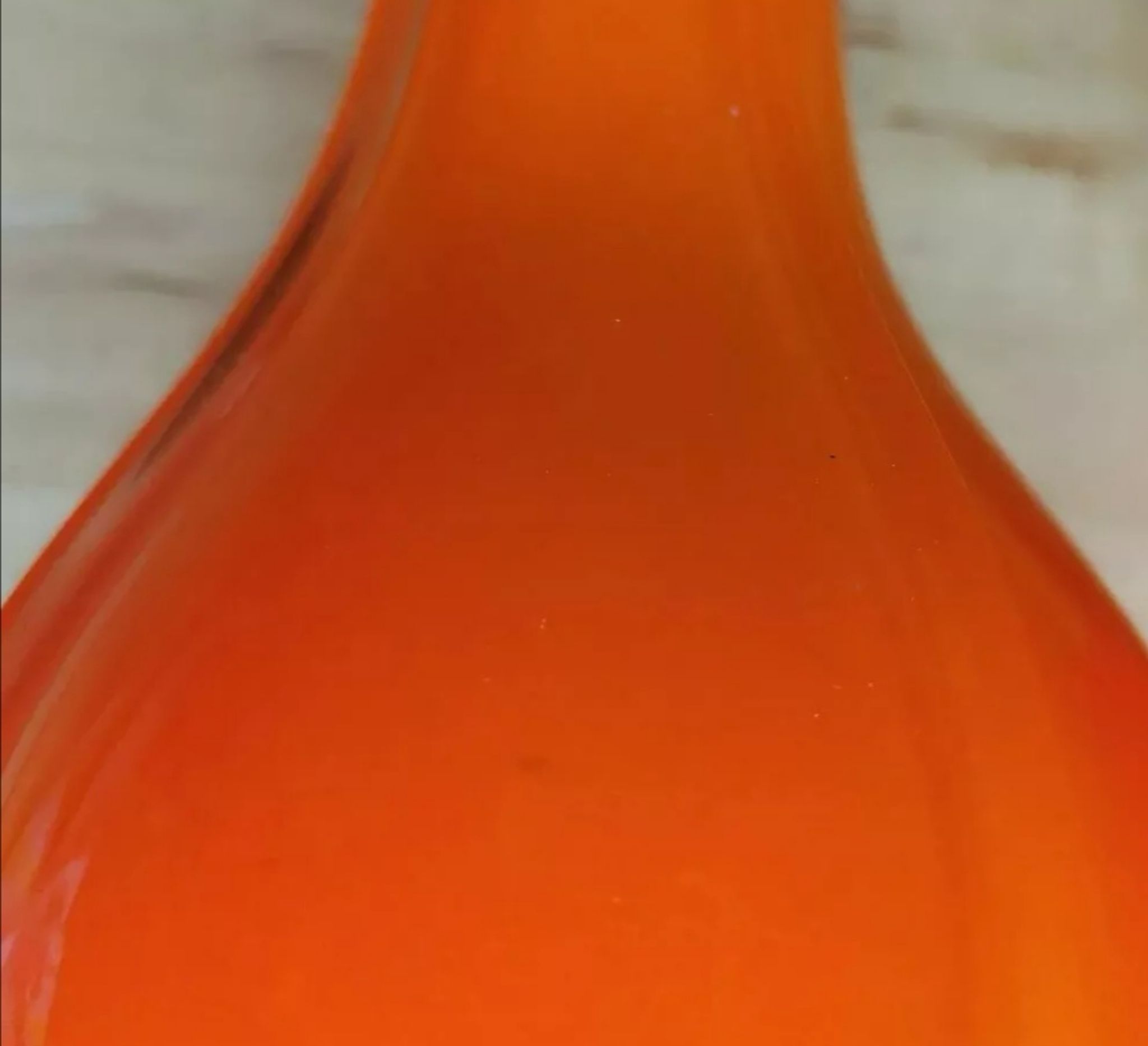 Pair of orange blown glass vases