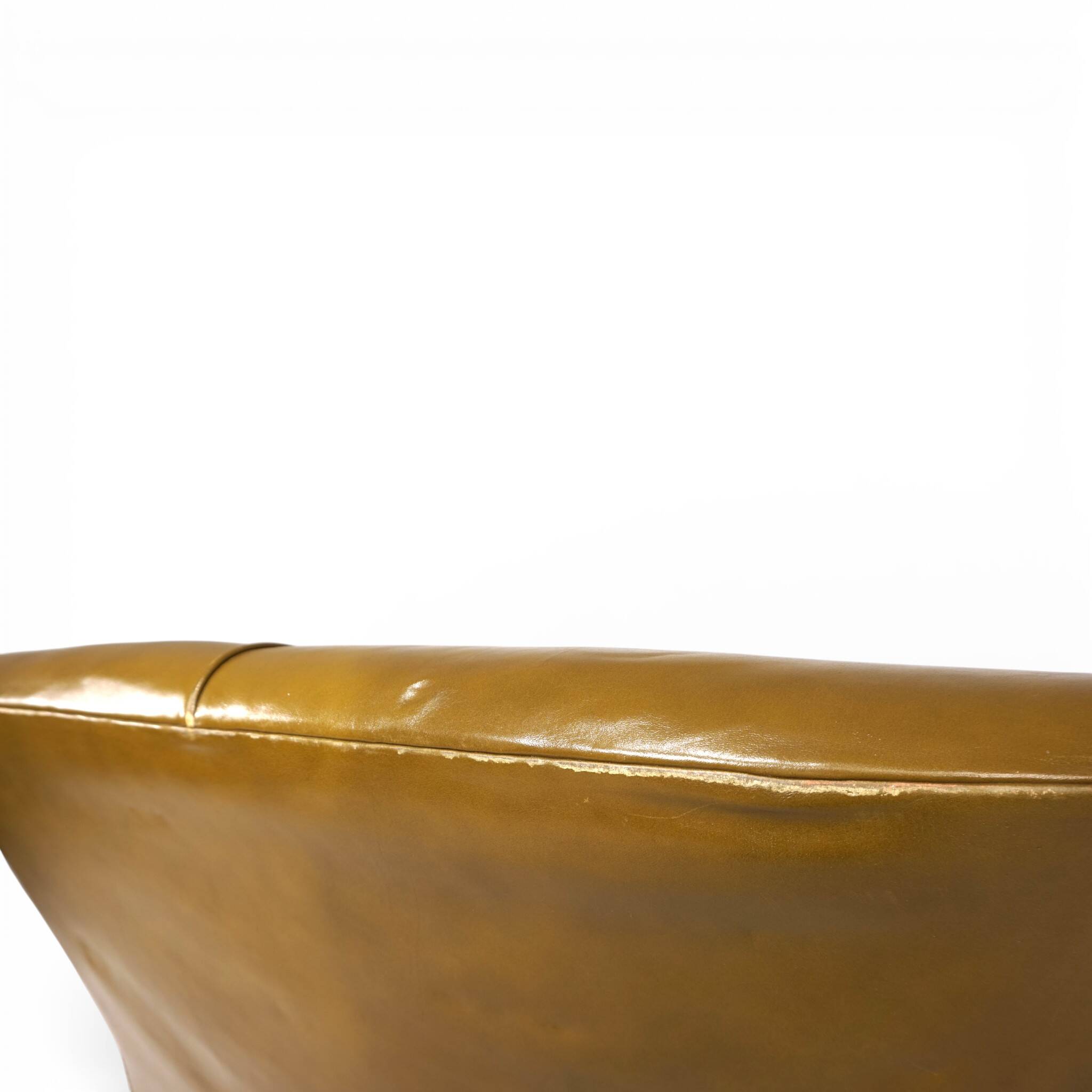 Two-seater green foam leather sofa Froxfield by Parker Knoll, 1960.