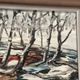 Oil on Swedish panel - "Forest in Winter" - Signed - Vintage and Framed