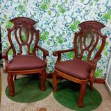 Set of 2 leather armchairs