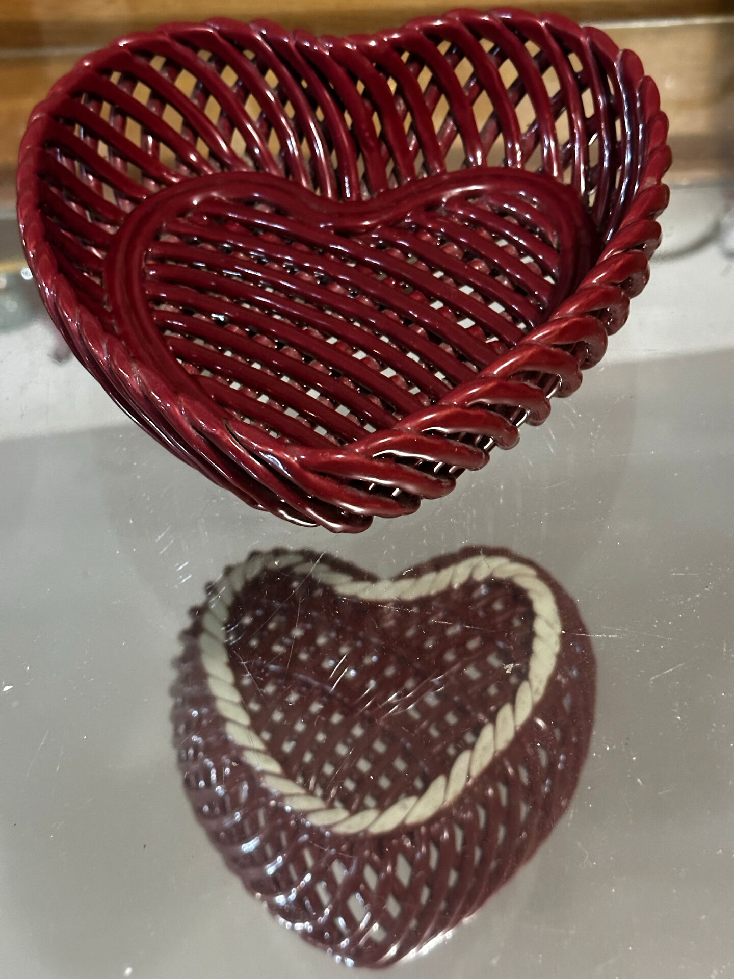 Empty Heart Pocket / Woven Ceramic Centrepiece - 1950s style