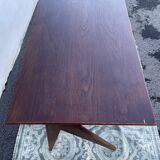 Modernist wooden desk with compass feet 1950