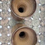 Set of 2 glazed pottery vases.