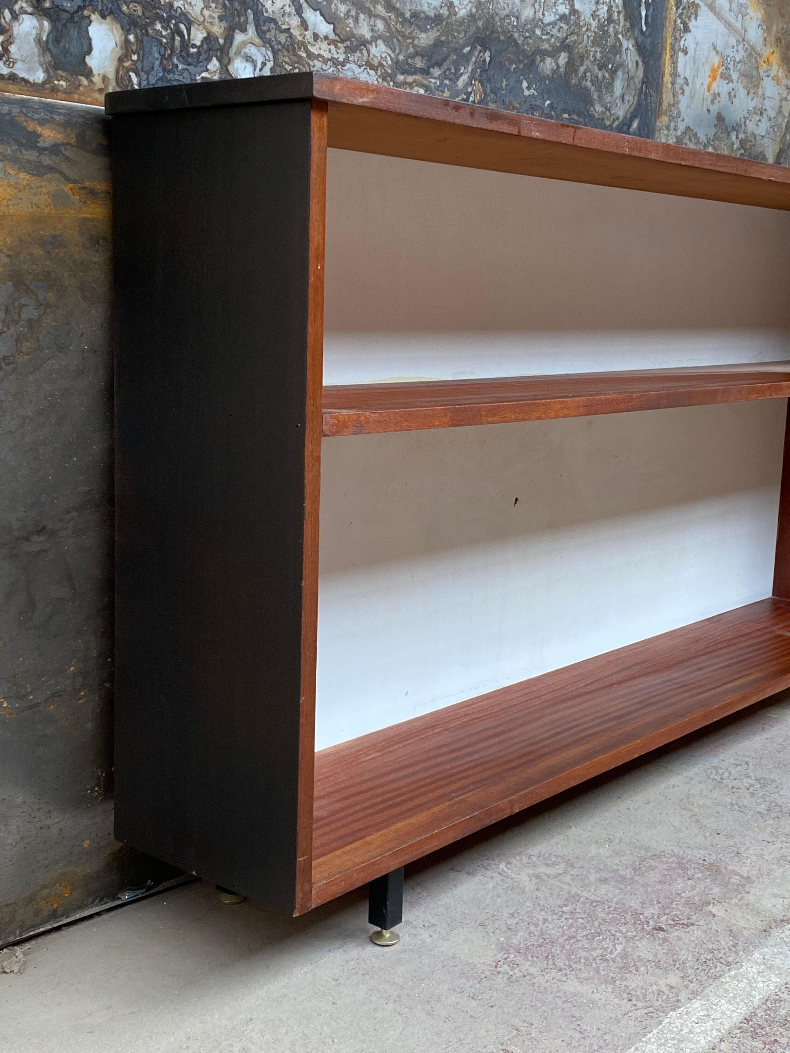 Seventies wood and metal library