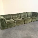 70s element sofa in green velvet