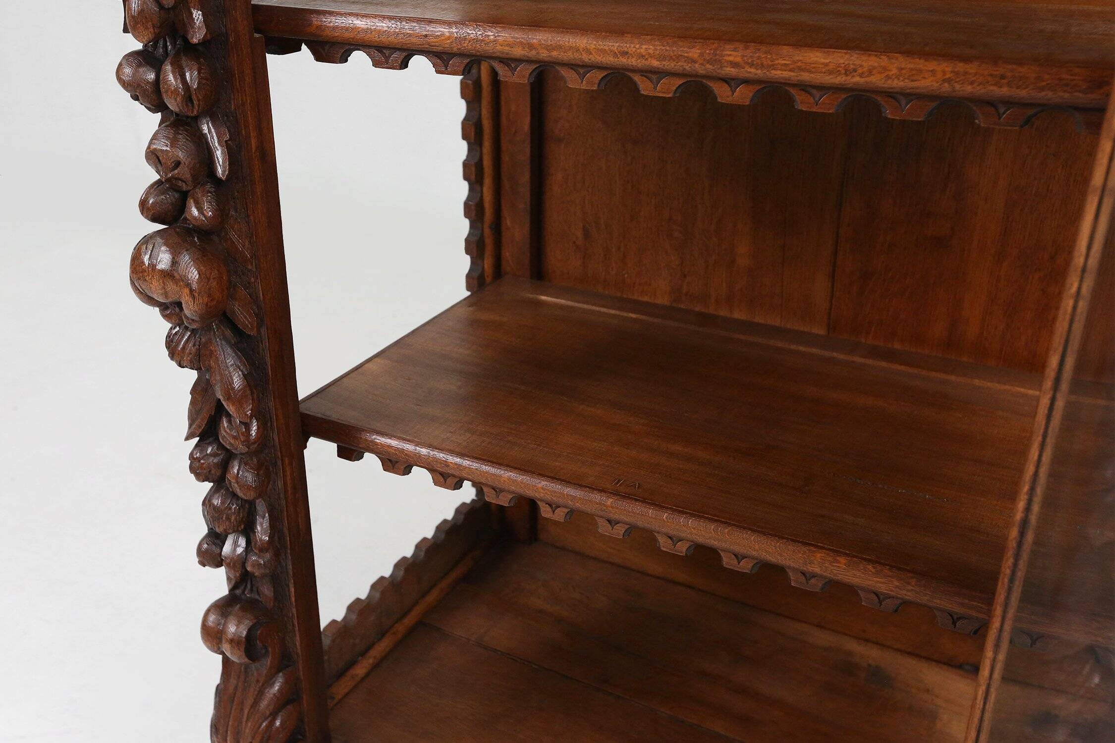 Baroque Style Display Case in Oak, Belgium, 1950s
